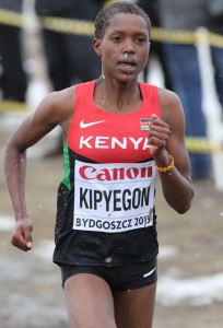 Faith Kipyegon, championne du Monde junior de cross en Pologne en 2013, a remporté les Nationaux de cross au Kenya - Photo Gilles Bertrand