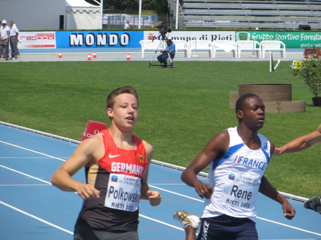 Marvin René aux championnats d'Europe juniors à Rieti (Photo Q.G)